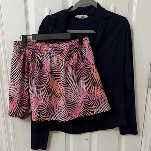 Tommy Bahama Navy Blue 1/4 zip and tennis skirt XL